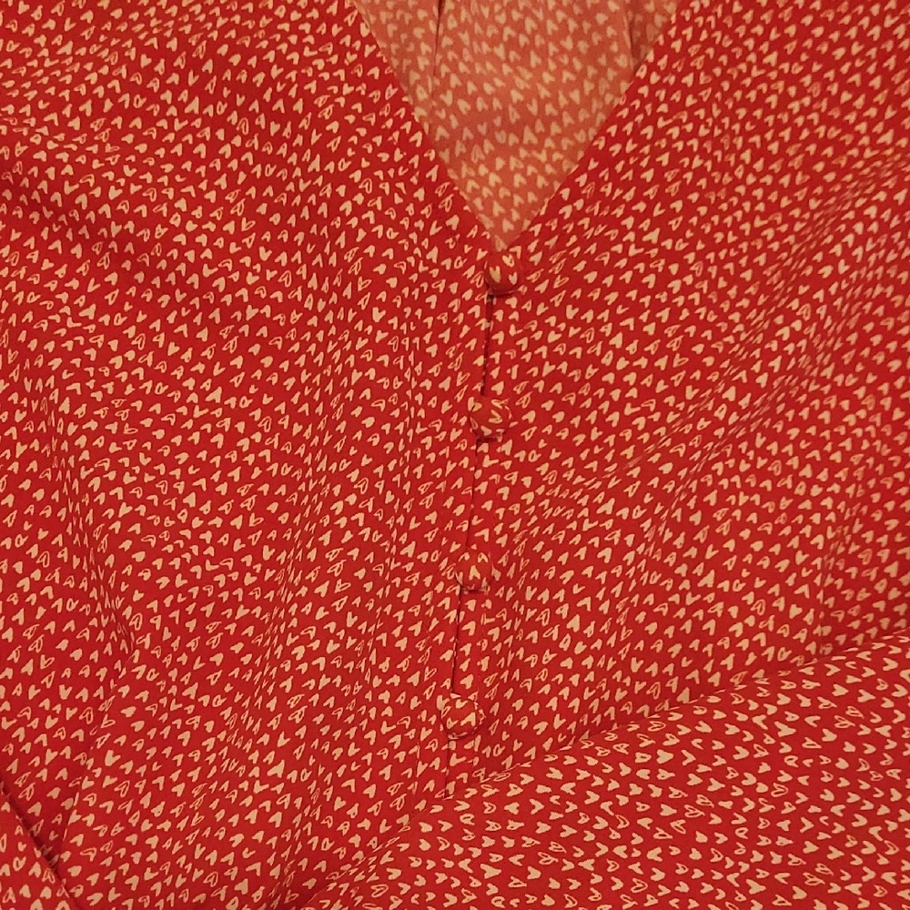 Loft Red Button-Down Dress Size 6 - Picture 4 of 11